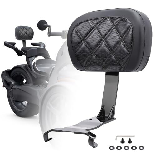 Motorcycle Rear Passenger Backrest Fit for Can-Am Ryker 600/900/Rally Edition 2019-2026, Ryker Sport 2022-2026, 15 Inches Detachable Backrest Pad with Mount Kit, Replace #219400843 (Black Line) - color: Black Line