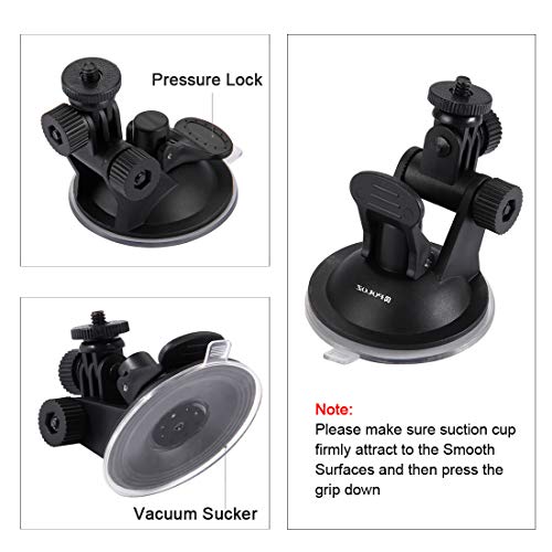 PULUZ Suction Cup Mount for Gopro Car Mount, Adjustable Vehicle Window & Windshield Mount Holder, Compatible with GoPro Hero 12 11 10 9 8 7/Insta360 X3 x2/DJI OSMO Action Camera Mount - size: 6.8cm/2.6inch Suction Cup