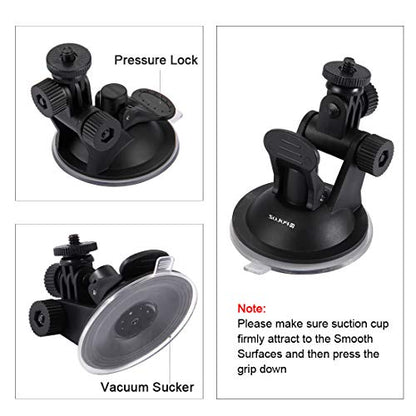 PULUZ Suction Cup Mount for Gopro Car Mount, Adjustable Vehicle Window & Windshield Mount Holder, Compatible with GoPro Hero 12 11 10 9 8 7/Insta360 X3 x2/DJI OSMO Action Camera Mount - size: 6.8cm/2.6inch Suction Cup