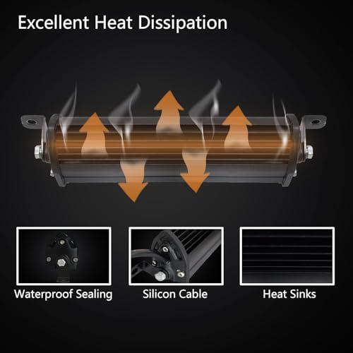 San-Young Slim 7 Inch LED Light Bars, 12V-60V Off Road Driving Truck LED Bar Lights 60W 6000lm Combo Off Road Lights, Waterproof Small Light Pods for ATV UTV RV Lawn Mower Golf Cart Boat, 10 Pack - color: 7 Inch 10 Pack