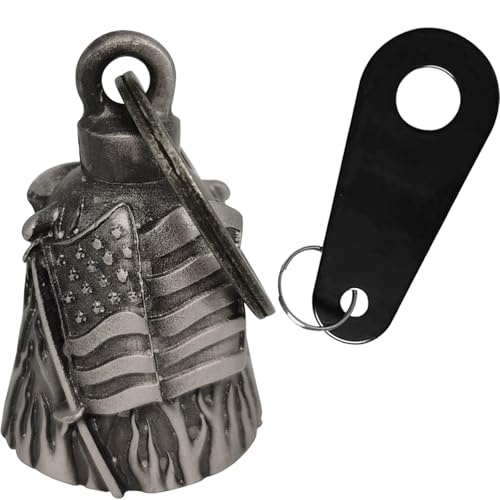 Dream Apparel Motorcycle Bell Guardian Angel Drive Away Gremlin, Biker Bell for Men Women Rider Riding, Good Luck Gift - style: Usa Flag