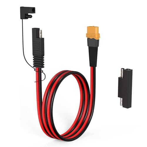 ELFCULB 10AWG XT60 to SAE Connector Extension Cable with SAE Polarity Reverse Adapter for Portable Power Station Solar Panel Solar Generator(2FT) - color: 10AWG SAE to XT60 Cable, size: 2FT
