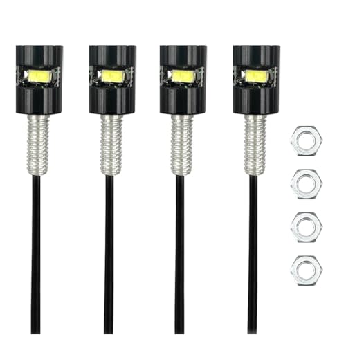 smilfuy 4PCS 12V LED License Plate Light, Waterproof LED Bulb Tag Light Motorcycle License Tag Screw Bolt Lamp for Car Truck RV ATV