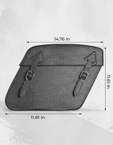 KEMIMOTO Motorcycle Saddlebags with Tail lights Moving Backwards 32L Leather Saddle Bags Motorcycles Compatible with Sportster 883