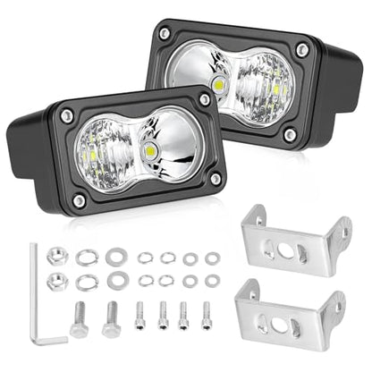 LED Pods, AKD Part 3 Inch CREE LED Off Road Driving Lights 40W Spot Flood Combo Small Ditch Light Fog Lights Pods 2 Packs for Truck Motorcycle SUV UTV ATV Dirt Bike Surron - color: White