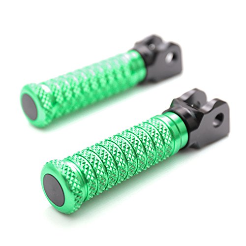 MC MOTOPARTS POLE Green CNC Front Foot Pegs Compatible with YZF R3 2015-2017 - color: Green, size: Standard