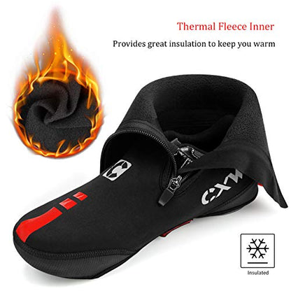 CXWXC Cycling Shoe Covers Neoprene Waterproof,Winter Thermal Warm Full Bicycle Overshoes for Men Women,Road Mountain Bike Booties - size: X-Large, style: Mtb Shoe Covers