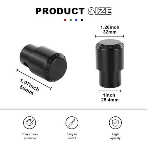 Xitomer Stylish 6061-T6 Aluminum Crash Bar Guard Balls - 4 Color Motorcycle Guardrail End Caps (Black) - color: Black