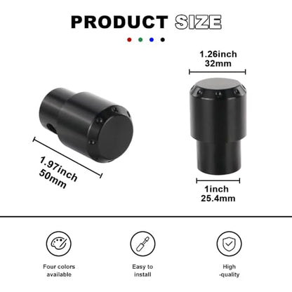Xitomer Stylish 6061-T6 Aluminum Crash Bar Guard Balls - 4 Color Motorcycle Guardrail End Caps (Black) - color: Black
