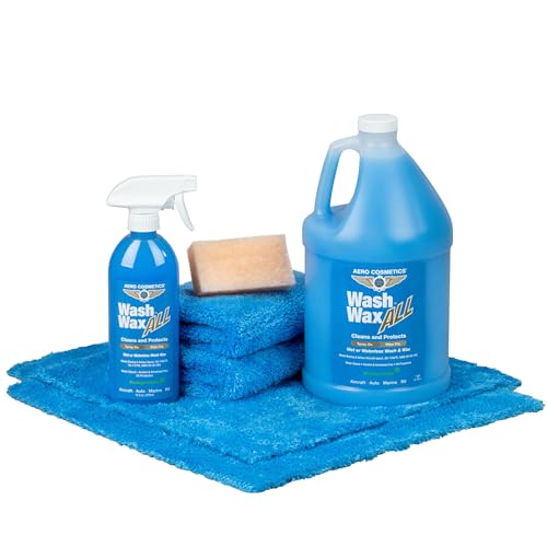 Wet or Waterless Car Wash Wax Kit 144 fl. oz Premium Kit. Aircraft Quality for your Car, RV, Boat, Motorcycle. Anywhere, Anytime, Home, Office, School, Garage, Parking Lots. - size: 144 Fl Oz (Pack of 1)