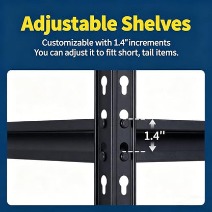 Heavy Duty Garage Storage Shelves 5-Tier Metal Adjustable Shelving Unit Storage Shelving for Kitchen Pantry Basement Bathroom Laundry, 2500 LBS Capacity, 48" l x 18" w x 72" h - size: 48"L x 18"W x 72"H