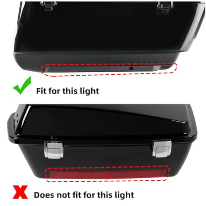 King Tour Trunk Backrest 13.7" King Tour Trunk W/Lock Key Brake LED Tail Side Light Fit for Harley Street Glide FLHR FLHRC FLHRSE FLHT FLHX FLHXS FLHXSE FLTRX and FLTRXS 2014-2025 - color: AStyle #01
