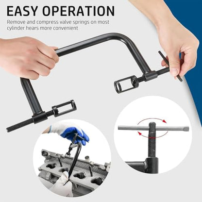 DASBET Valve Spring Compressor C Clamp Service Kit Valve Spring Removal Tool with C Clamp for ATV, Car, Motorcycle, Small Engine Vehicle Equipment - color: Red
