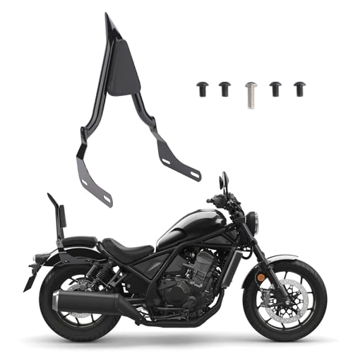 25" Rear Passenger Sissy Bar for Honda Rebel 1100 CMX 1100 Models 2020-2025 Detachable Pointed Motorcycle Backrest Pad, Gloss Black
