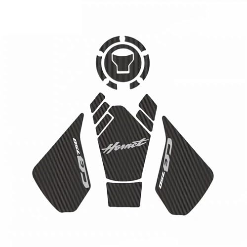 Motorcycle Fuel Tank Pads for Honda CB750 Hornet 2023 2024 2025 Aanti-Skid Side Fuel Tank Pads Sticker Decal Knee Grip Traction Pad Protector（New Model）(Gray) - color: Gray