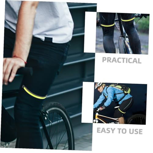 4pcs Professional Reflective Cycling Trouser Clips Elastic Warning Bands for High-Visibility Night Riding Safety Pants Clips for Bicycles and Motorcycles