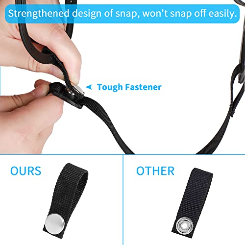 Hockey Helmet Chin Strap with Single Strengthened Snap Ice Hockey Chin Strap Replacement Parts Loop Repair Kit - color: Black