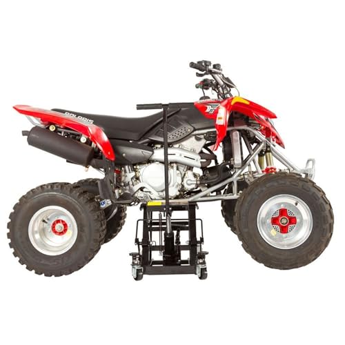 Black Widow Motorcycle and ATV Lift Jack Stand, Hydraulic Operation for Garage Storage and Lifting Vehicles up to 1,500 Pounds, Black