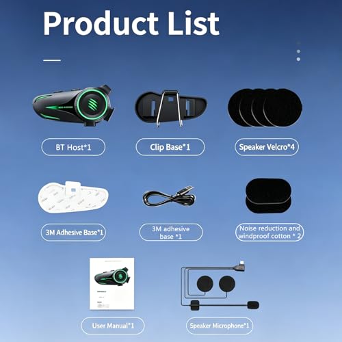 Sanpyl Bluetooth Motorcycle Helmet Headset, Wireless Helmet Headphones with AI Noise Canceling Mic, RGB Lights, 30H Playtime, for Riding
