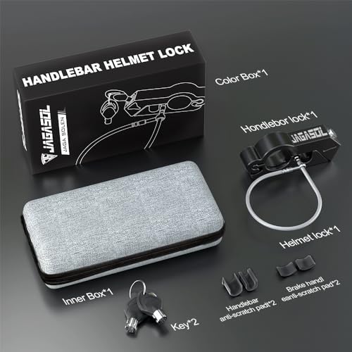 JAGASOL Motorcycle Lock 'Combo Anti Theft Lock' for Motorbike, Scooters, ATV & Dirt Bike - color: Black