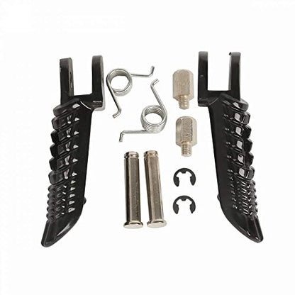 Front Foot Pegs Footrests Pedals for 2001-2022 Suzuki GSXR600 GSXR750 GSXR1000 (Front Pegs -Black) - color: Front-Black