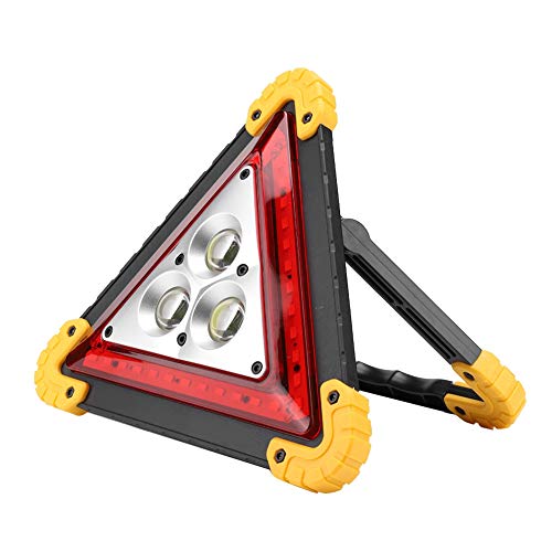 Dioche Warning Triangle, Car Triangle Warning Sign Car Emergency Breakdown Folding Warning Sign Roadside Safety Parking Board with Red LED Warning Light