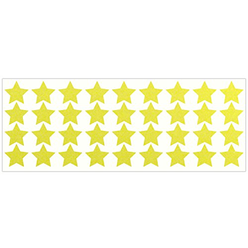 LiteMark Reflective Lemon Yellow 1 Inch Stars Sticker Decals for Helmets, Bicycles, Strollers, Wheelchairs and More - Pack of 36 - color: Lemon Yellow