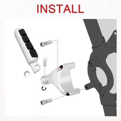 Rear Passenger Footpegs Foot Rests Pedal Mount Fits for Harley Sportster 883 1200 2014-2022,Chrome - color: Chrome For Lion Paw Style