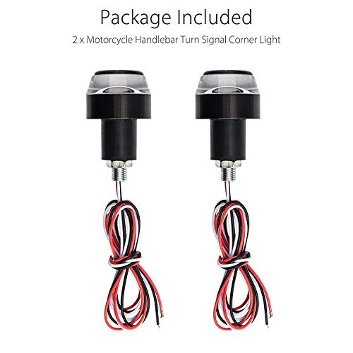 TOPKU Motorcycle Turn Signal Light Grip Bar Plug Strobe Side Marker End LED Handlebar Motorcycle Handle Bar Grip Plug Side Marker Lamp Accessory 2-Pack