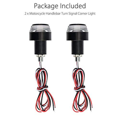 TOPKU Motorcycle Turn Signal Light Grip Bar Plug Strobe Side Marker End LED Handlebar Motorcycle Handle Bar Grip Plug Side Marker Lamp Accessory 2-Pack