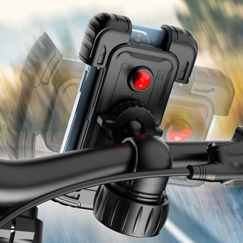 BESPORTBLE Anti-Shake Bike Phone Holder Mount for Bicycle and Motorcycle, Vibration Dampening Handlebar Cell Phone Support, Black, Fits 1.8-2.8cm Tubes, Suitable for Navigation and Scooter