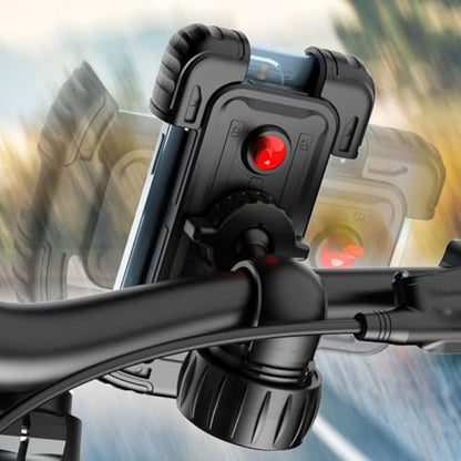 BESPORTBLE Anti-Shake Bike Phone Holder Mount for Bicycle and Motorcycle, Vibration Dampening Handlebar Cell Phone Support, Black, Fits 1.8-2.8cm Tubes, Suitable for Navigation and Scooter