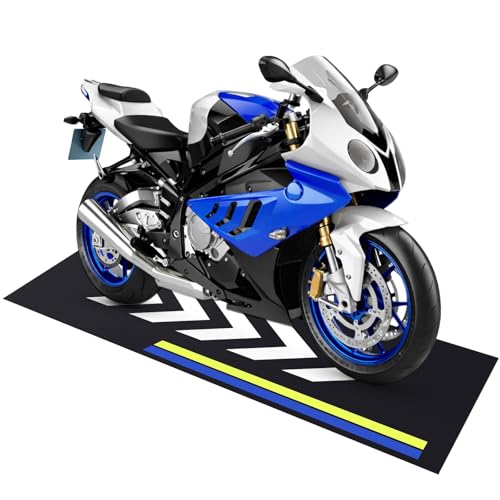 Drydiet Motorcycle Mat Garage Floor Rug Washable Parking Mats for Garage Floors Non Slip Oil Absorbent Pad Rubber Backing Layer Protects Floor(Arrow Style,98 x 31 Inch) - size: 98 X 31 Inch, style: Arrow Style