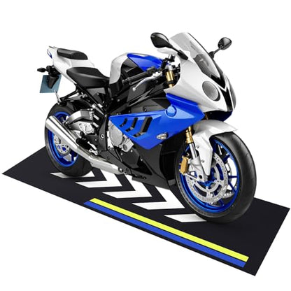 Drydiet Motorcycle Mat Garage Floor Rug Washable Parking Mats for Garage Floors Non Slip Oil Absorbent Pad Rubber Backing Layer Protects Floor(Arrow Style,98 x 31 Inch) - size: 98 X 31 Inch, style: Arrow Style