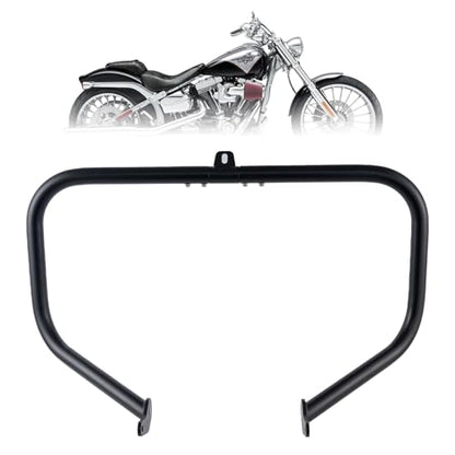 Kinglemc Crash Bar Engine Guard Highway Freeway Bar for Harley Davidson Breakout Blackline Rocker Softail Standard Custom Springer Deuce Night Train 2000-2017 (Black-Arc Style) - color: Black-Arc Style