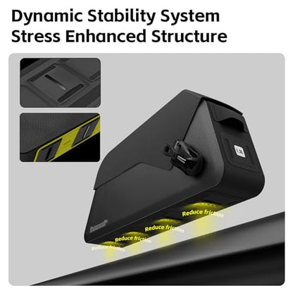 Rhinowalk Bike Top Tube Bag Waterproof IPX4 Magnetic Closure Frame Pouch for Road & MTB Slim Fit (Size 1.0L) - color: Black Toptube Bag, size: 1.0 L
