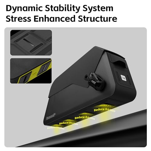 Rhinowalk Waterproof Top Tube Bike Bag IPX4 Magnetic Closure Frame Pack Slim Profile Fits Road Mountain Bike 0.6L - color: Black Toptube Bag, size: 0.6L