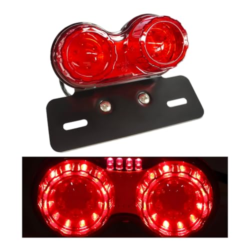 Wevdn 40-LED 40W Motorcycle Tail Light, Integrated Running 40 LED Brake Stop Light with License Plate Bracket, Turn Signal Lamp Tail Light for Motorcycle Street Bike Cruiser (Red) - color: Red