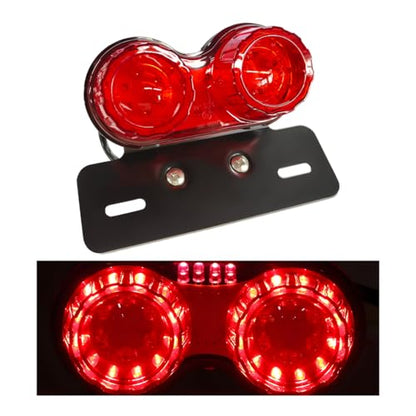 Wevdn 40-LED 40W Motorcycle Tail Light, Integrated Running 40 LED Brake Stop Light with License Plate Bracket, Turn Signal Lamp Tail Light for Motorcycle Street Bike Cruiser (Red) - color: Red