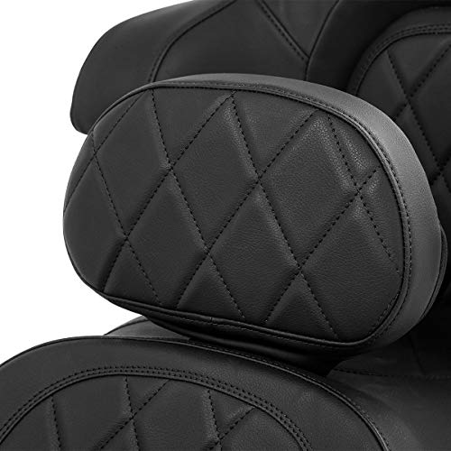C.C. RIDER 2-Up One-Piece Seat Driver Rider Backrest and King Tour Trunk Backrest Fit for Harley Touring Road King Street Electra Glide Ultra Limited 2014-2023 - color: 15# Black (Seat With Backrests)