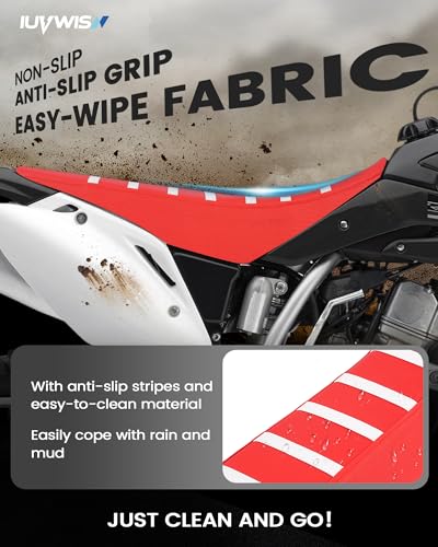 Dirt Bike Universal Seat Cover Non-Slip Gripper Soft Motorcycle Seat Covers for CRF YZF YZ EXC SX KLX KX TTR Most Motorcross Red - color: red