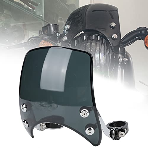 Motorcycle Headlamp Fairing 180 Degrees Adjustable Motorbike Wind Deflector Universal for 38‑41mm/1.5‑1.6in Front Fork (Black)