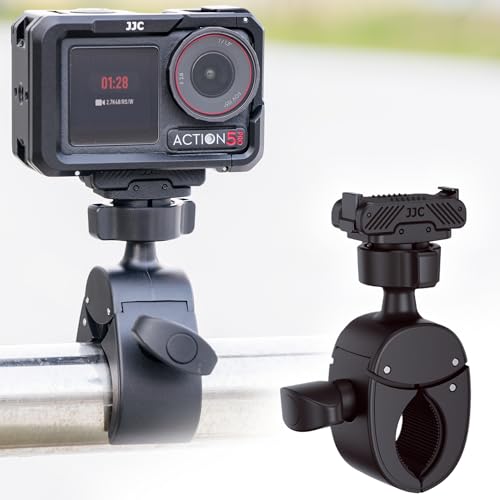 JJC Magnetic Bike Pole Mount for DJI Osmo 360 Action 5 4 3 Accessories, with Ball Head Mini Handlebar Bike Pole Mount Motorcycle Clamp Mount, Lightweight ABS Crab Pole Clamp for Round Pipe Tube Desk - color: Black -for Action 5 / 4 / 3 / Osmo360