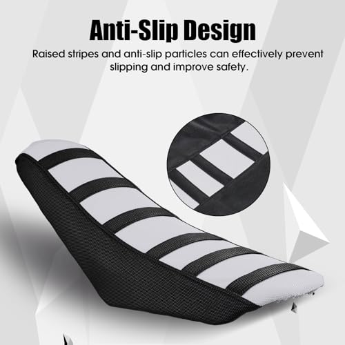 Dirt Bike Seat Cover Motorcycle Gripper Cushion Cover Universal for EXC XC SX CR XR RX RR YZF YZ PW TTR WR KLX KX All Most Dirt Pit Bikes Enduro Black - color: Black