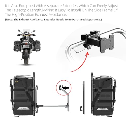 Rhinowalk 20L Motorcycle Saddlebag – Waterproof Quick Release Motorbike Side Bag with Built-in Combination Lock, Compact Universal Fit (1-Piece) - color: Black-20L