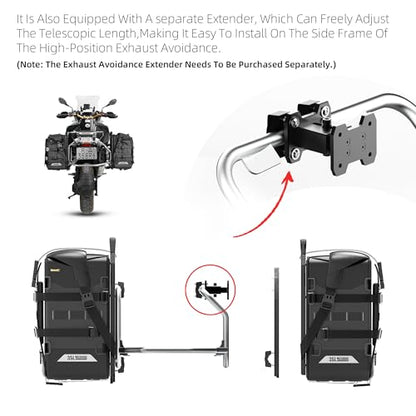 Rhinowalk 20L Motorcycle Saddlebag – Waterproof Quick Release Motorbike Side Bag with Built-in Combination Lock, Compact Universal Fit (1-Piece) - color: Black-20L