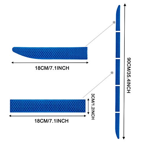 TOMALL 35.2'' Strong Reflective Stripe Stickers High-Intensity Night Visibility Reflective Decal Universal Safety Warning Diamond Grade Waterproof Self Adhesive for Car Trunk (Blue) - color: Blue