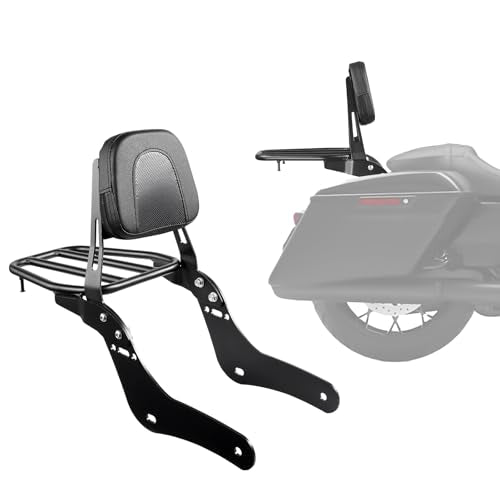 VEVOR Motorcycle Backrest Sissy Bar with Luggage Rack, Compatible with Honda Rebel CMX 1100 2021-2022, 18-Inch Height, Removable Passenger Backrest, Durable Metal Frame with Leather Pad, Black - color: Honda Rebel CMX, size: with Luggage Rack