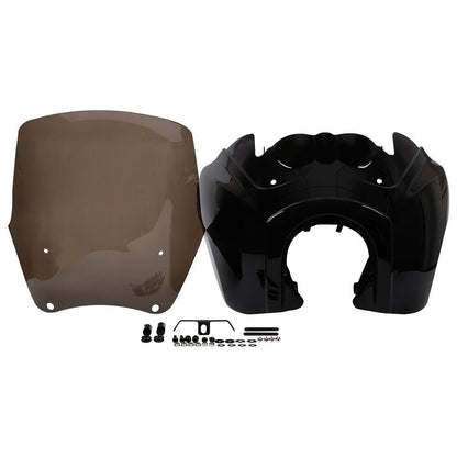 Green-L Front Fairing with 15" Windshield Windscreen and Headlight Extension Block Fit for Harley Dyna FXDB FXDF FXDL 2006-2017 T-Sport 2000-2003 - color: Set B