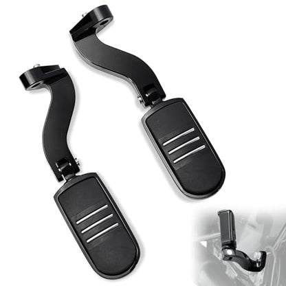 FOVPLUE Passenger Footpeg Kit, Footrest + Passenger Pegs Mounting for Harley 1993-2025 Touring Road Glide FLT, Electra Glide FLHT, FLHS, Road King FLHR, Street Glide models, Gloss Black - color: For Streamliner and Black